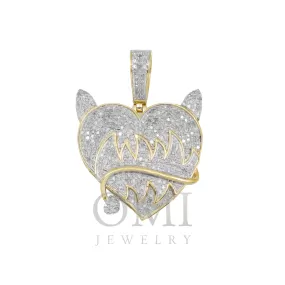 10K GOLD DIAMOND DEVIL HEART PENDANT 1.03 CT