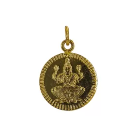 22K Yellow Gold Laxmi Kasu Coin Pendant 1gm