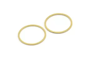 22mm Circle Connectors, 24 Raw Brass Circle Connectors (22x0.80mm) A3348