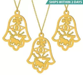 3 Lucky Hamsa Necklaces