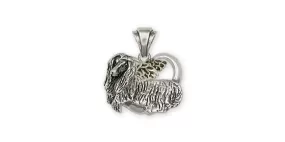 Afghan Hound Angel Pendant Jewelry Sterling Silver Handmade Dog Pendant AF8-AP