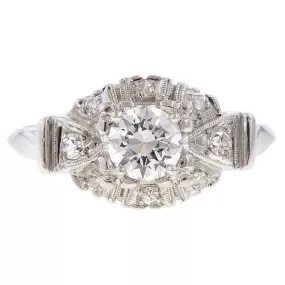 Art Deco Diamond Engagement Ring, RBC 0.51ct.