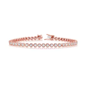 Bezel Set Tennis Bracelet in Rose Gold