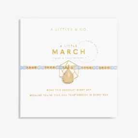 Birthstone A Little March Bracelet in Gold-Tone Plating - Aqua Crystal