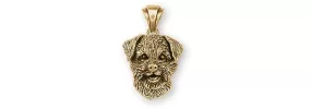 Border Terrier Jewelry 14k Gold Vermeil Handmade Border Terrier Pendant  BDT-PVM