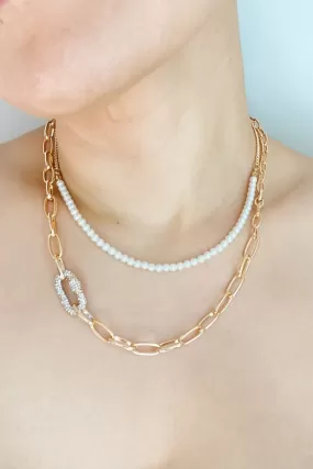 Classic Layered Beaded Pearl Necklace Set