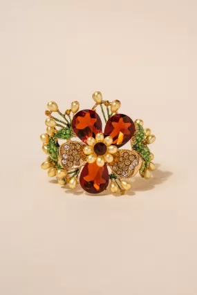 Duchess Floral Crystal Corsage Stretch Bracelet