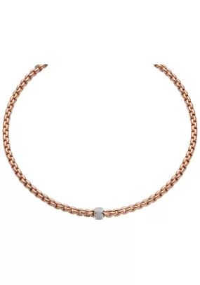 FOPE Flex'It Eka 18KRG Diamond Bead Necklace