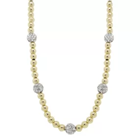 Gold Plated CZ Beaded Necklace