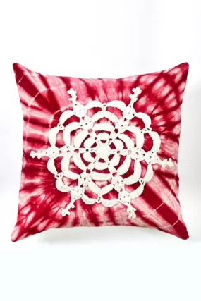 Hand Crocheted Mandala Snowflake Throw Pillow