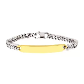 INOX Two-Tone Steel Engravable ID Bracelet