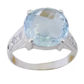 Lovesome Gemstone Blue Topaz 925 Sterling Silver Rings Man Jewelry