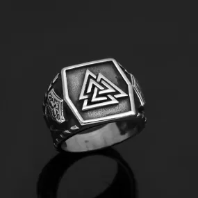 Mighty Valknut & Mjölnir Signet Ring