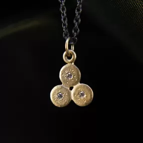 NEW! Triple Treasure Coin Necklace in Gold on Oxidized Silver Chain by Sarah Swell