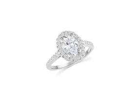 Oval Diamond Engagement Ring 2.48 ct tw 14K White Gold DENG018