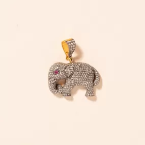 Pave Diamond Elephant Pendant