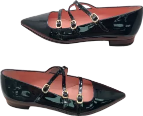 Pretty Ballerinas Black Patent Leather Eliza Flats UK 5.5