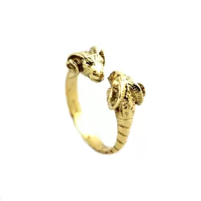 Rams of Aries Gold Ring