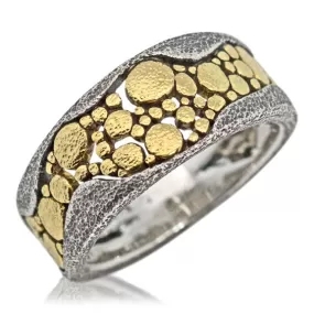 River Pebbles Hammer Textured Ring