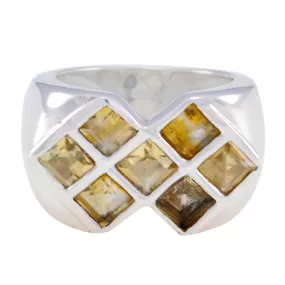 Riyo Bonny Gems Citrine Sterling Silver Rings Teacher'S Day Gift