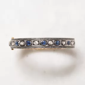 Sapphire and Polki Diamond Bangle