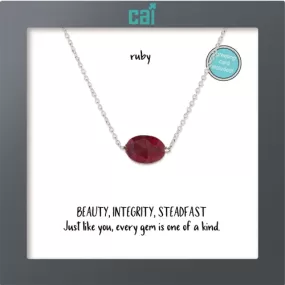 Single Gemstone Necklace Ruby