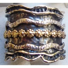 Spinner Rings Israeli Silver Gold stackable ring